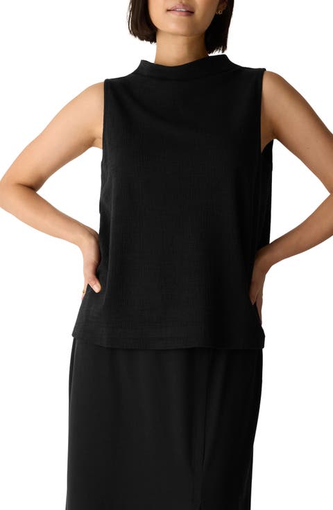 Funnel Neck Sleeveless Top