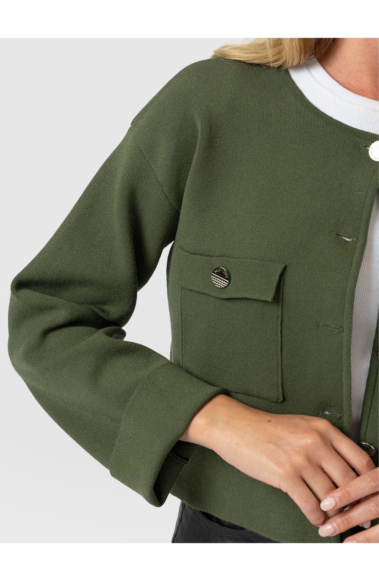 Saint + Sofia Maeva Knit Jacket, Alternate, color, Khaki