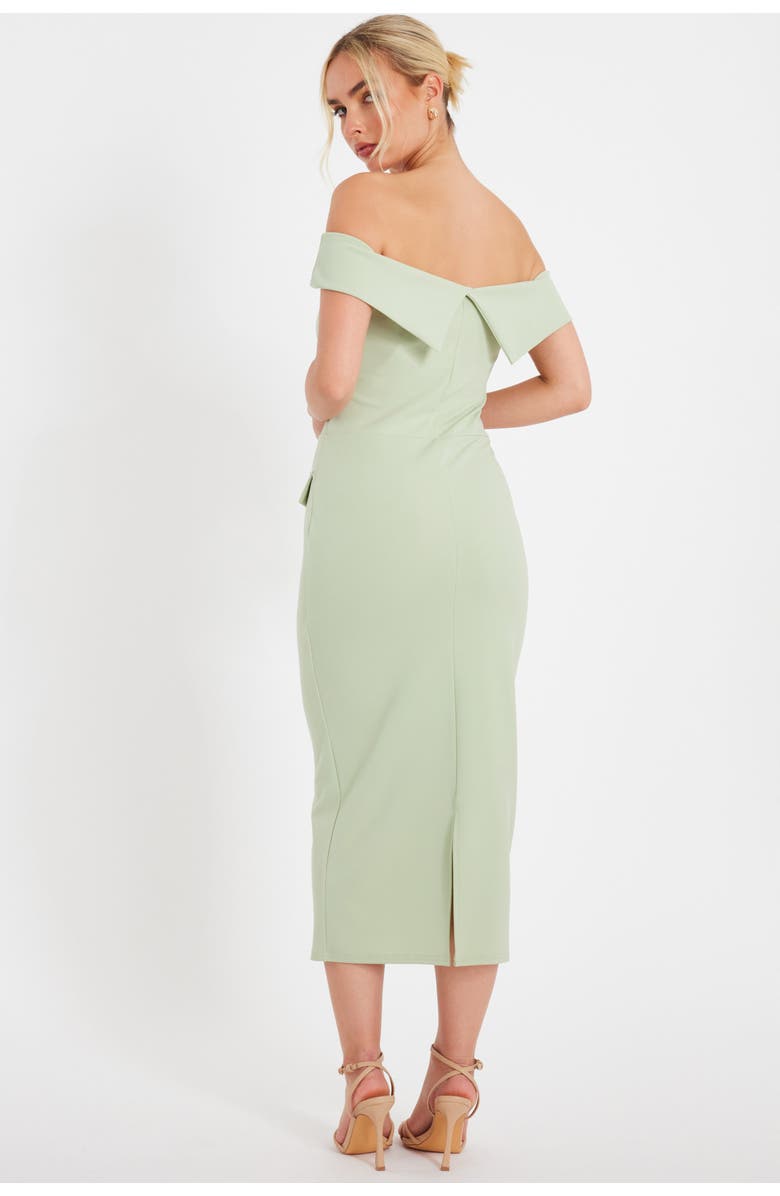 QUIZ Scuba Crepe Button Front Maxi Dress, Alternate, color, Sage