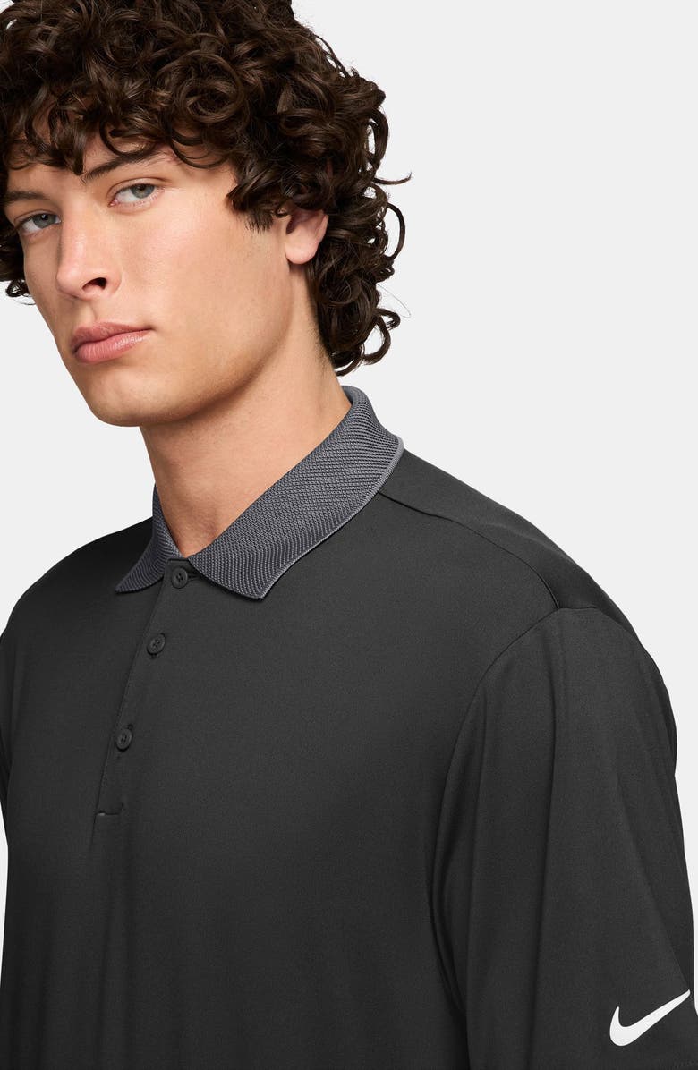 Nike Golf Dri-FIT Cotton Blend Golf Polo, Alternate, color, Black/ Anthracite/ White