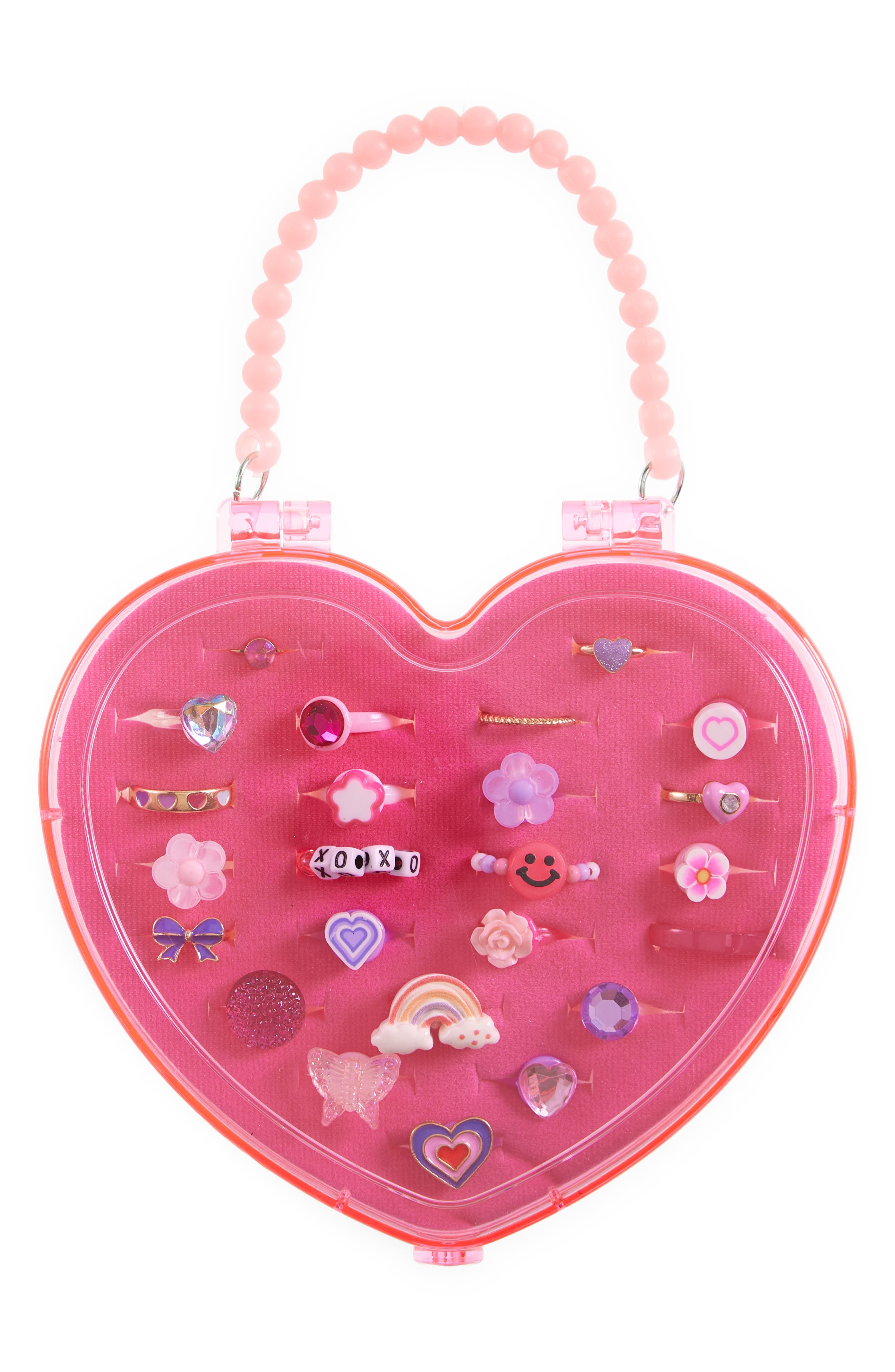Capelli New York Kids' 24-Piece V-Day Heart Ring Set