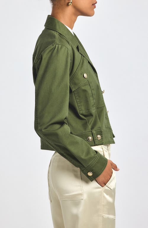 Derek Lam 10 Crosby Celinora Crop Twill Jacket In Green