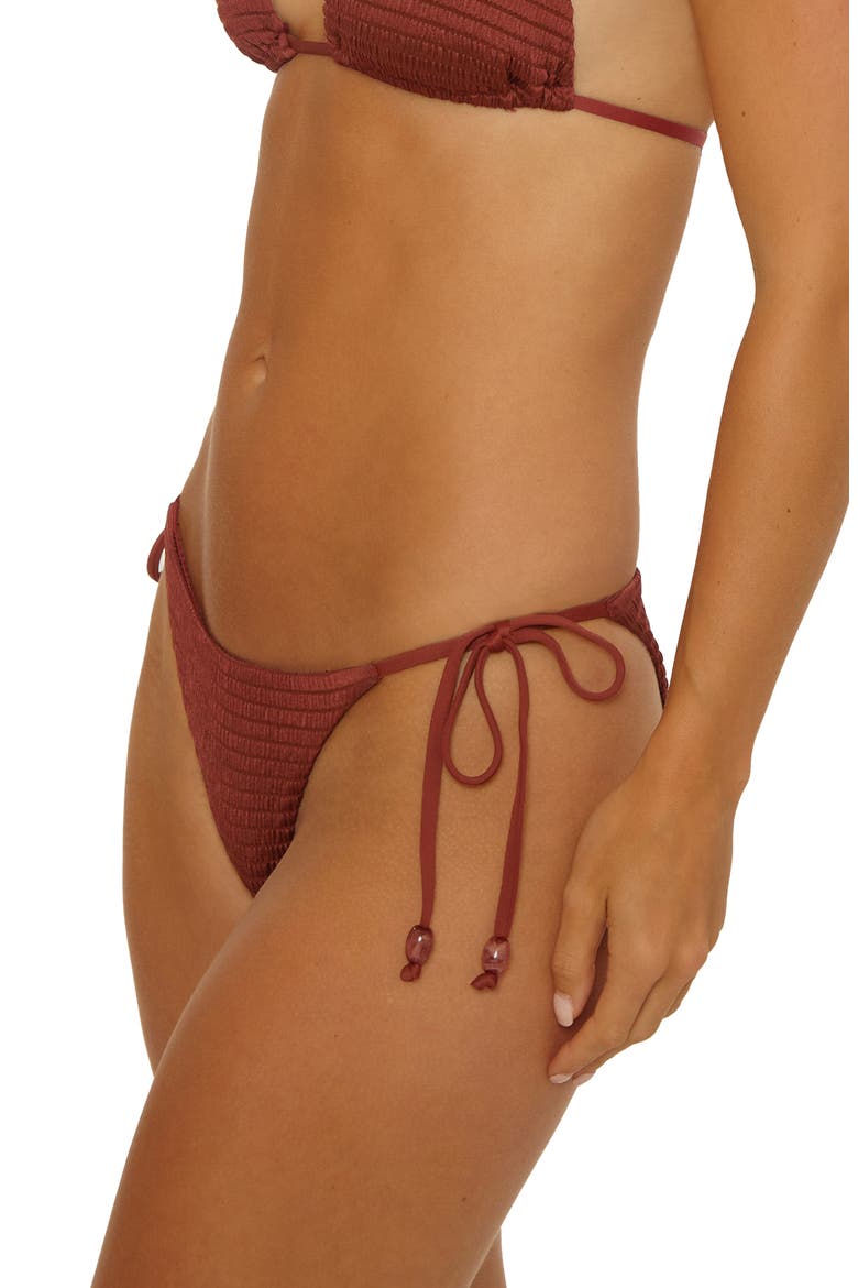 Maza Tie Side Bikini Bottoms, Alternate, color, CHESTNUT