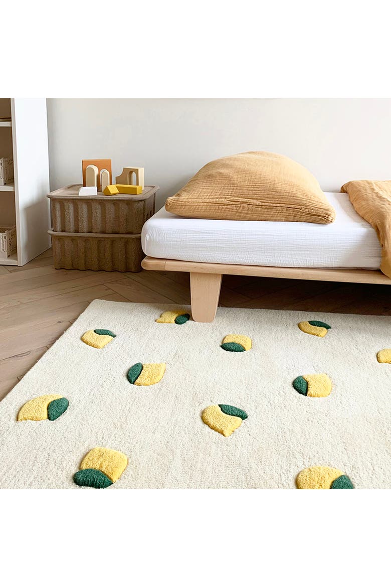 Lemons Rug, Alternate, color, Cream / Yellow Print