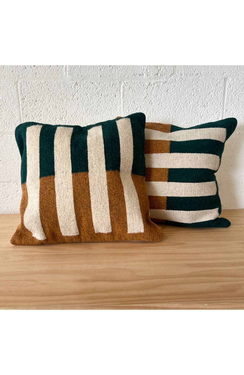 Loom Imports Wool Tri Colored Pillow Nº2 - Cover Only, Alternate, color,