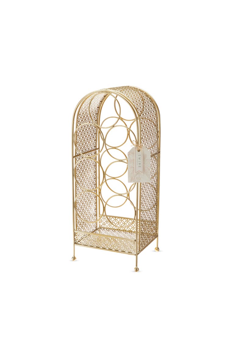 Trellis 7-Bottle Wine Rack, Alternate, color, Gold
