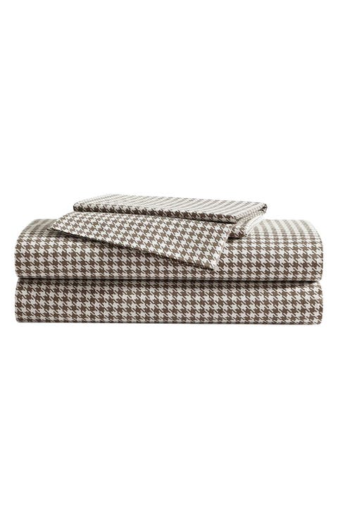 Harrison Houndstooth Cotton Percale Sheet Set