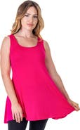 24seven Comfort Apparel Scoop Neck Sleeveless Tunic Top