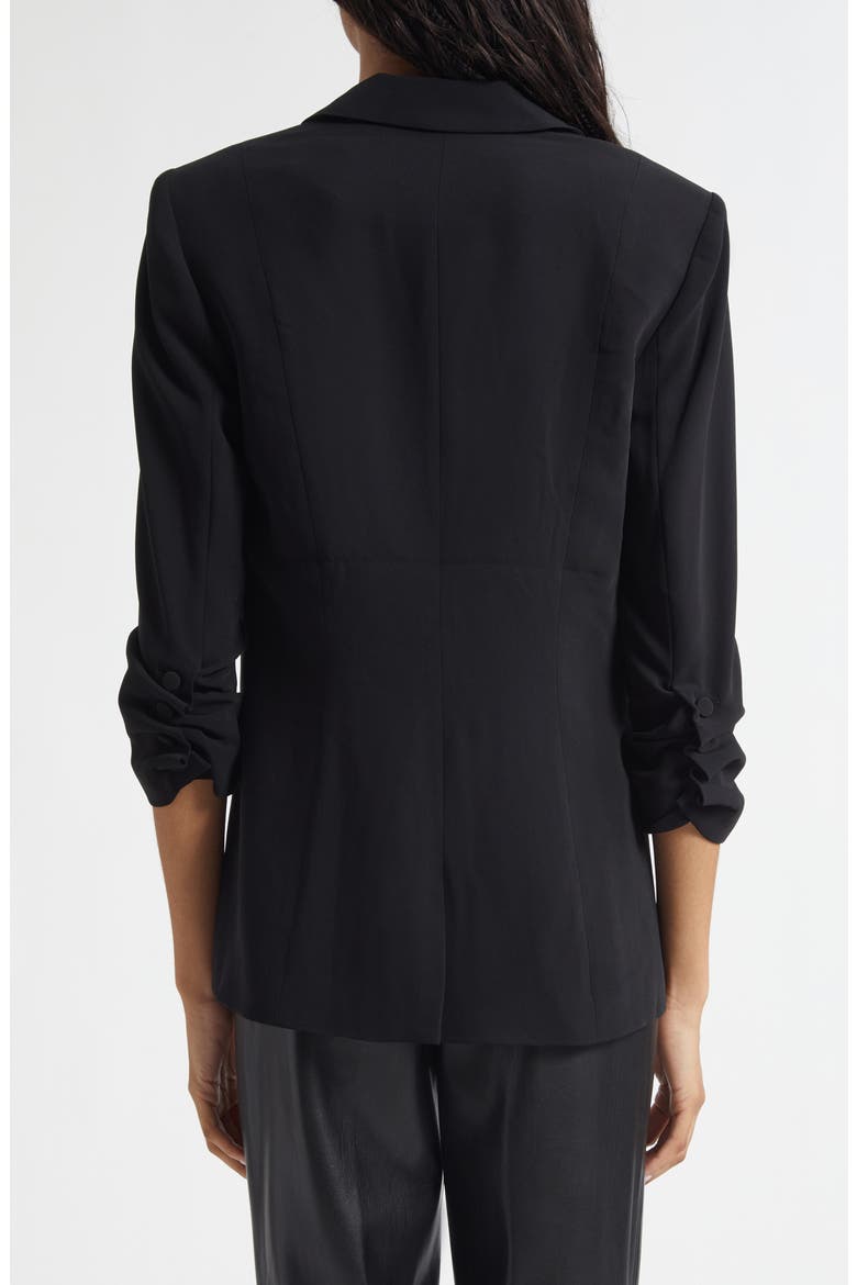 Khloe Ruched Sleeve Blazer, Alternate, color, BLACK