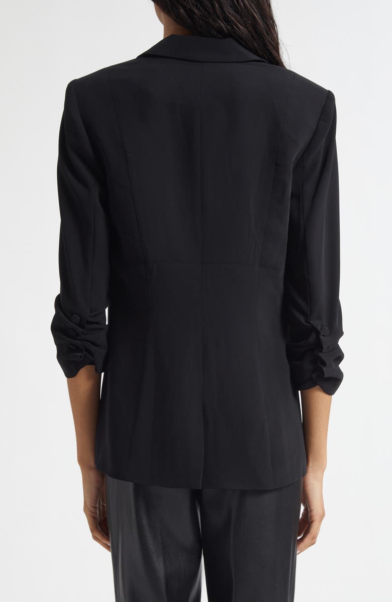 Cinq à Sept Khloe Ruched Sleeve Blazer, Alternate, color, Black