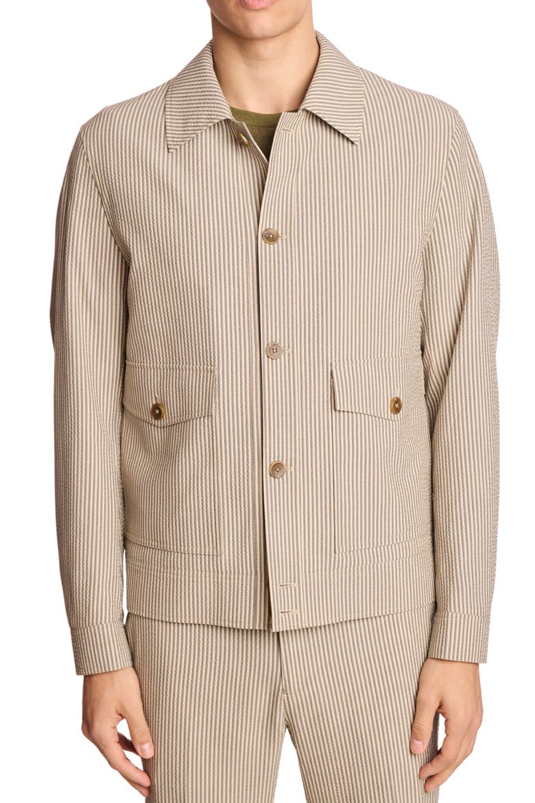 Milo Seersucker Jacket, Main, color, GREY TAN CREAM SEERSUCKER