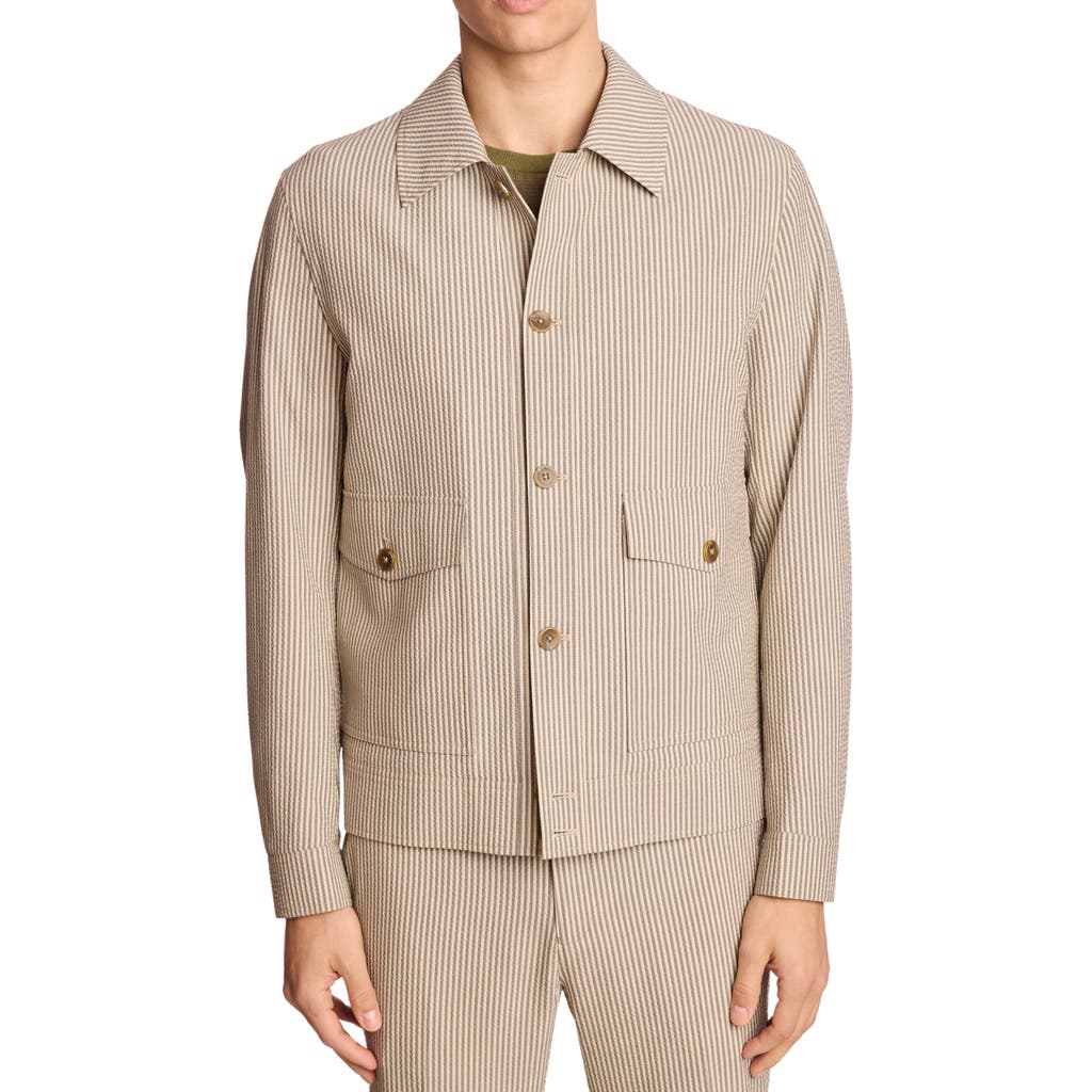 Paisley & Gray Milo Seersucker Jacket In Brown