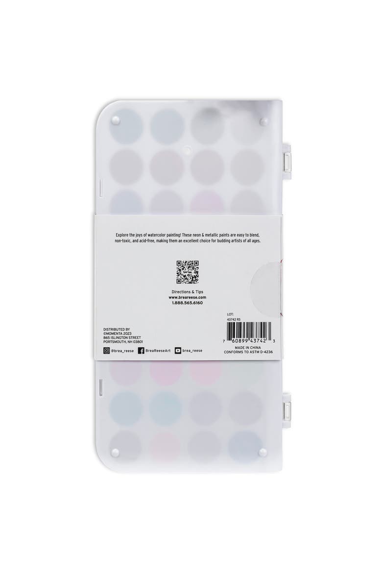 Neon & Metallic Watercolor Set 36 Colors, Alternate, color, Multicolored