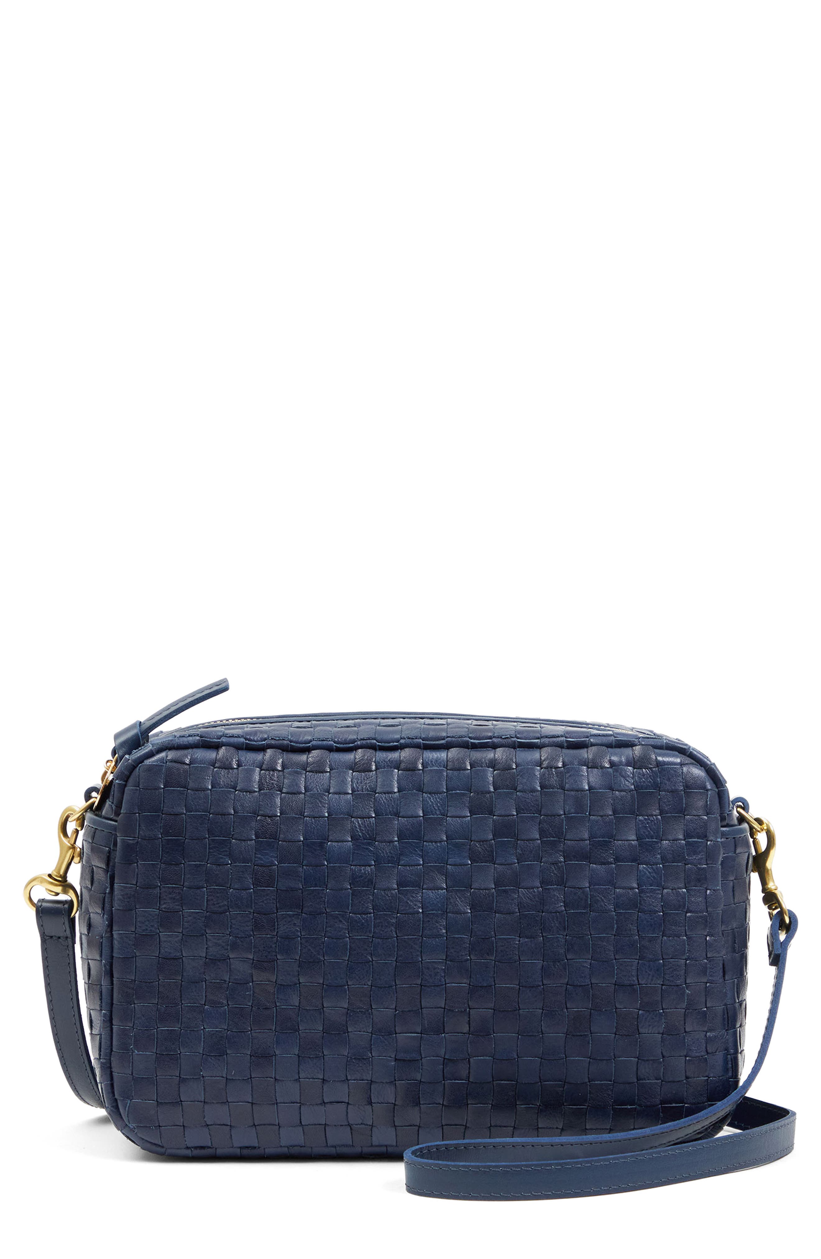 Clare V. Marisol Woven Leather Crossbody Bag, Main, color, 