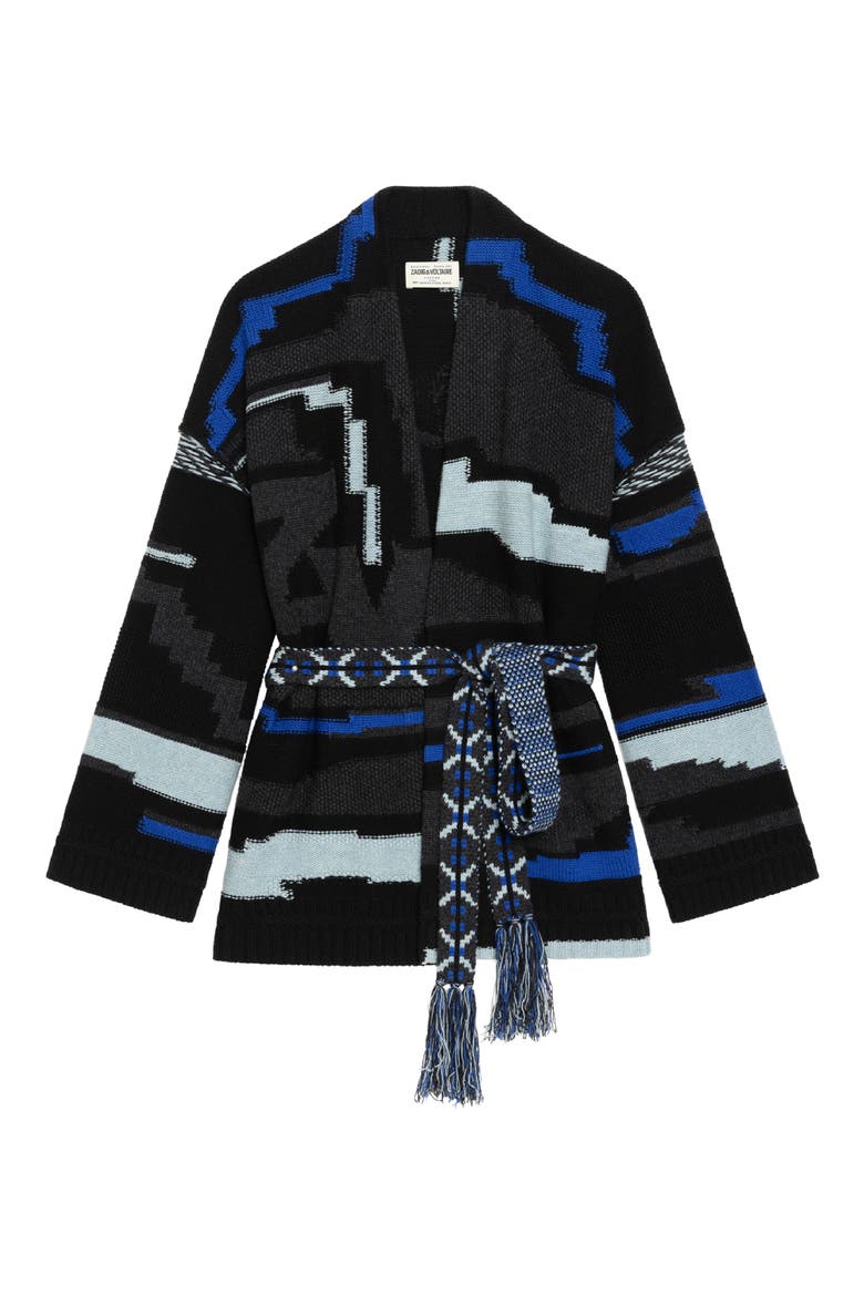 Tie Waist Cardigan, Alternate, color, ANTHRACITE