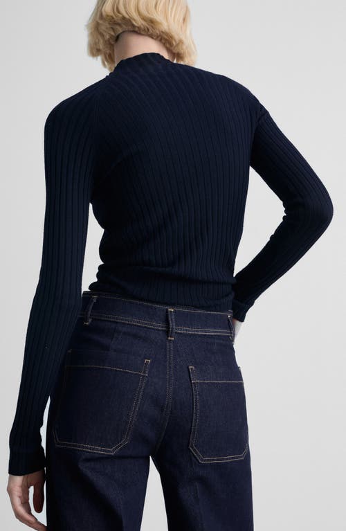Mango Patch Pocket High Waist Wide Leg Jeans In Open Blue
