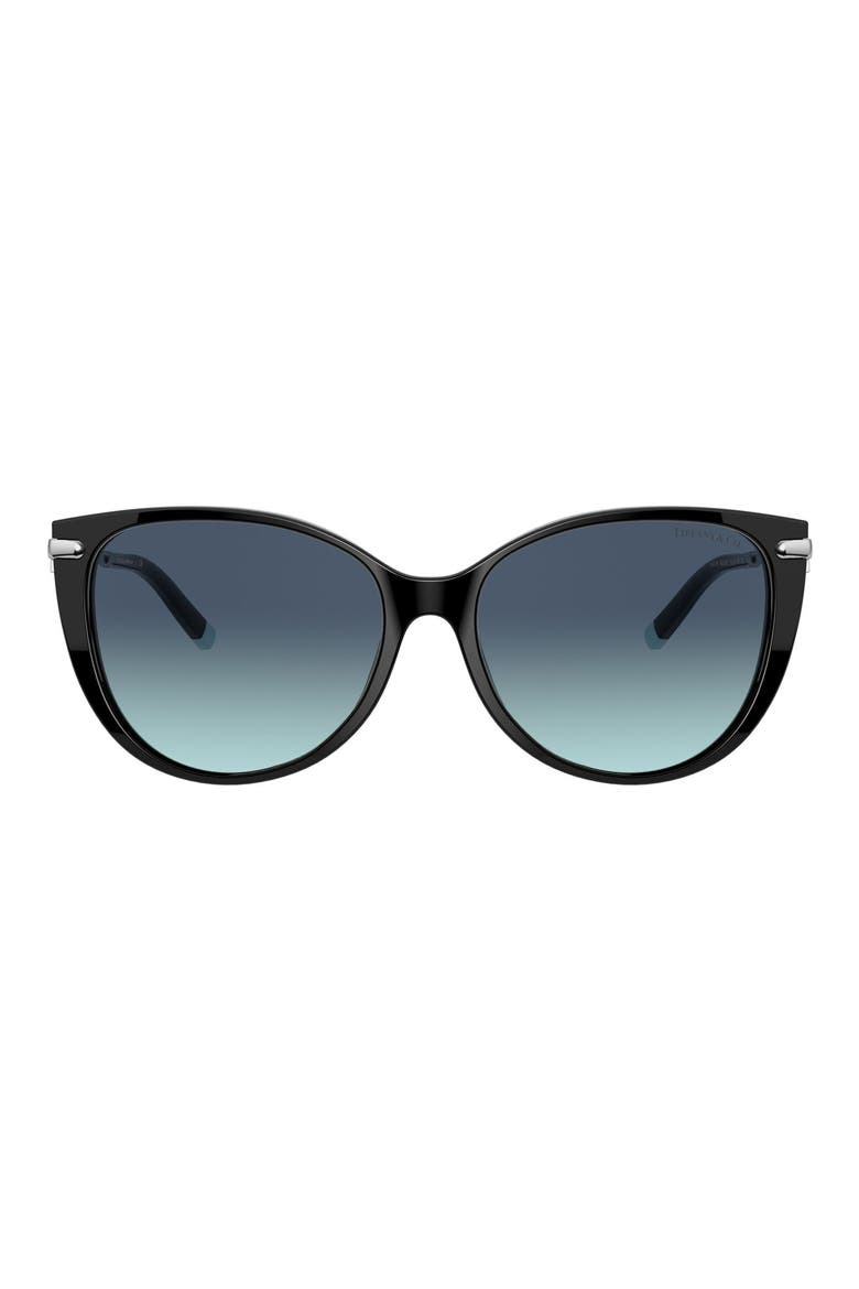 57mm Gradient Cat Eye Sunglasses, Main, color, BLACK