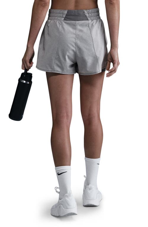 Nike One Dri-fit High-waisted 3-inch 2-in-1 Shorts In Gray
