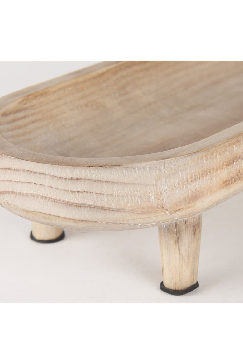 Carver Set of 2 Wood Footed Trays, Alternate, color, White