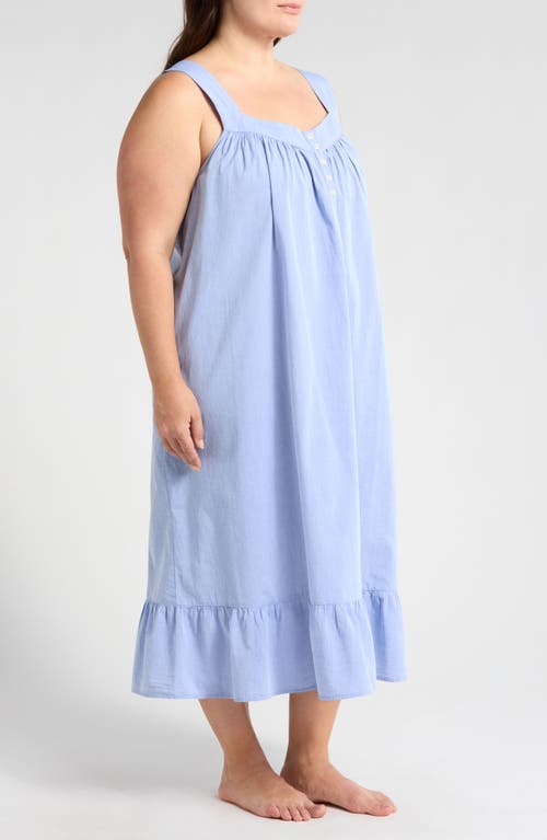 Nordstrom Cotton Shirting Nightgown In Blue Chambray
