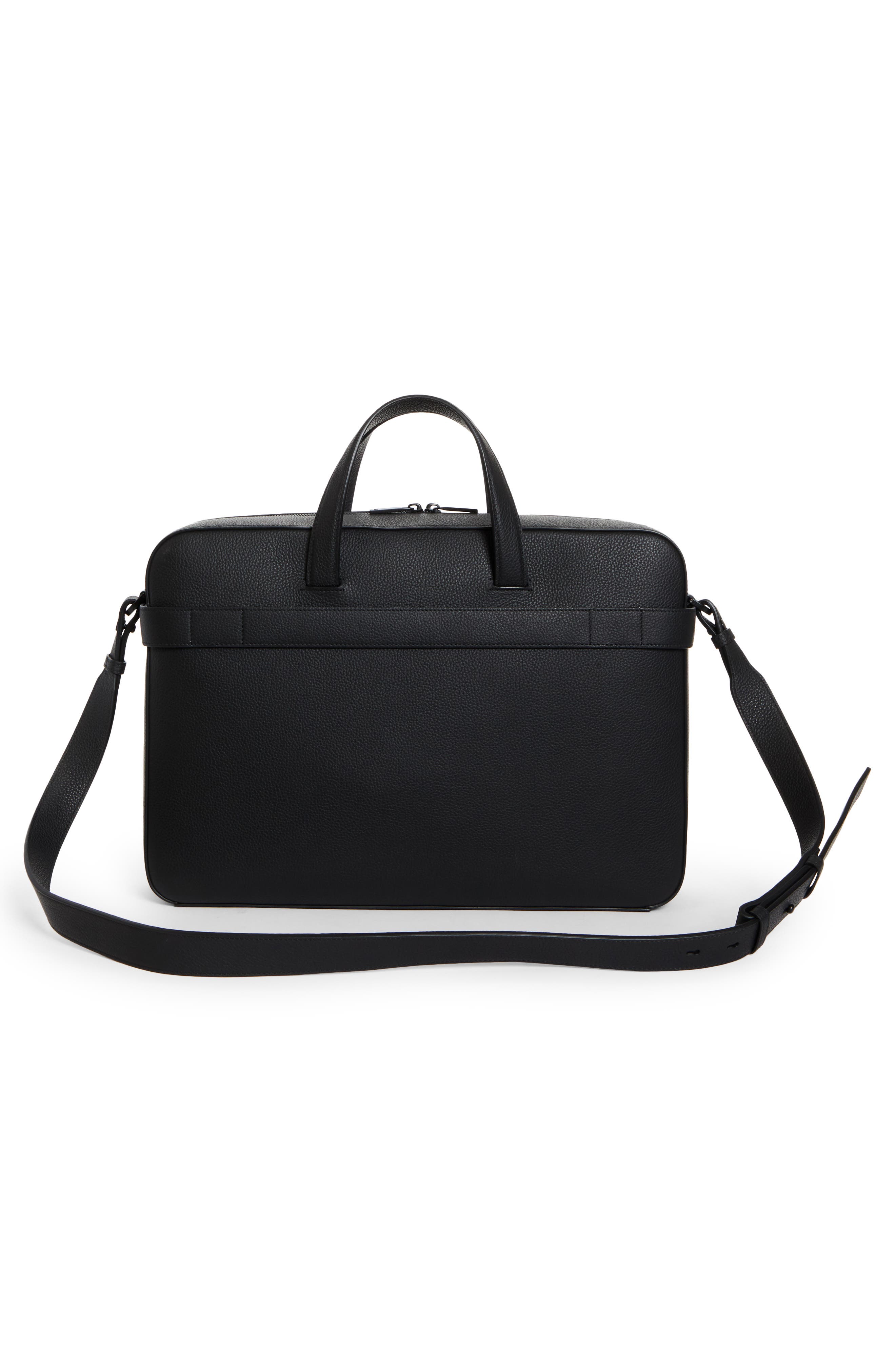 FERRAGAMO Twins Leather Briefcase, Alternate, color, 