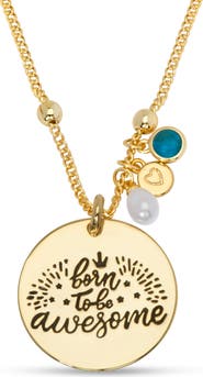 Lily Nily Kids' Born to be Awesome Pendant Necklace