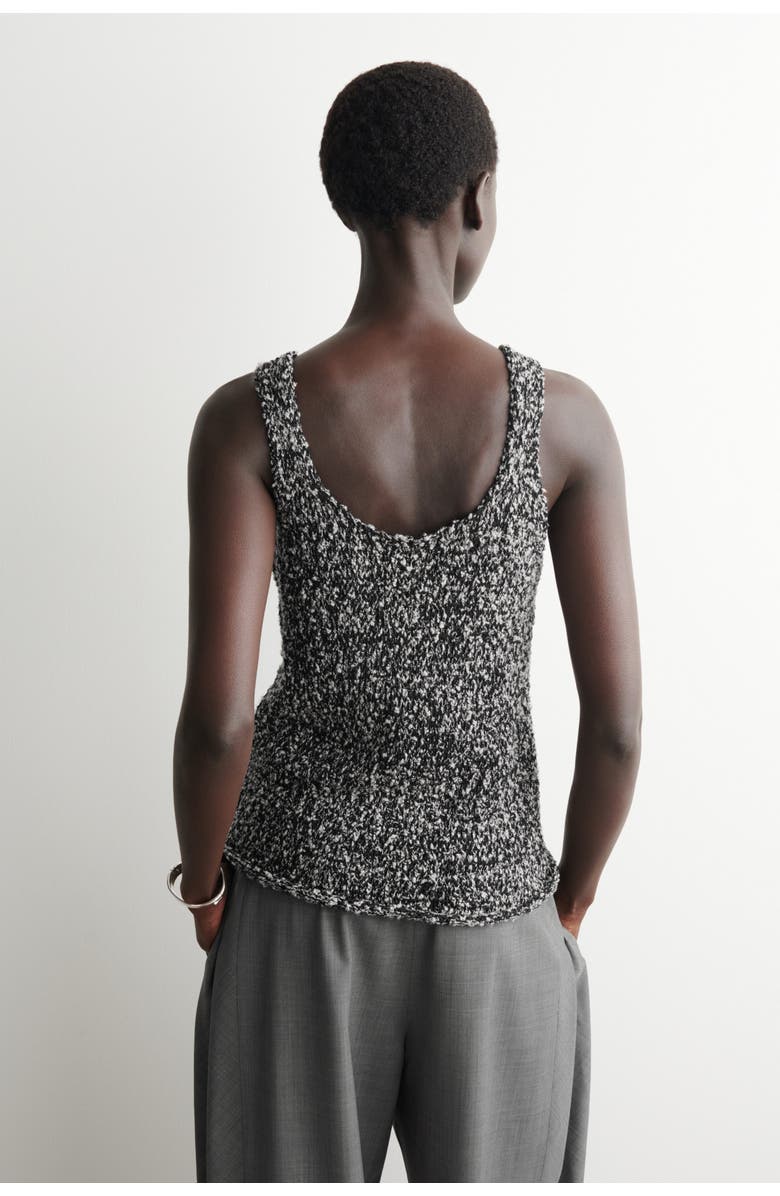 COS Two-Tone Chunky Knitted Tank Top, Alternate, color, Black / White