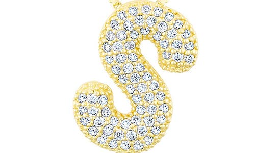 Adornia Pavé Bubble Initial Pendant Necklace In Gold-s