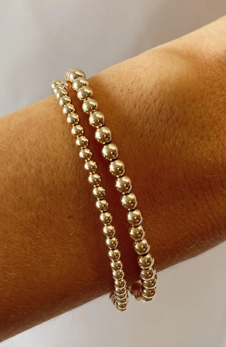 CUFFED BY NANO 14k Gold Filled Bead Bracelet Two Stack, Alternate, color, Gold