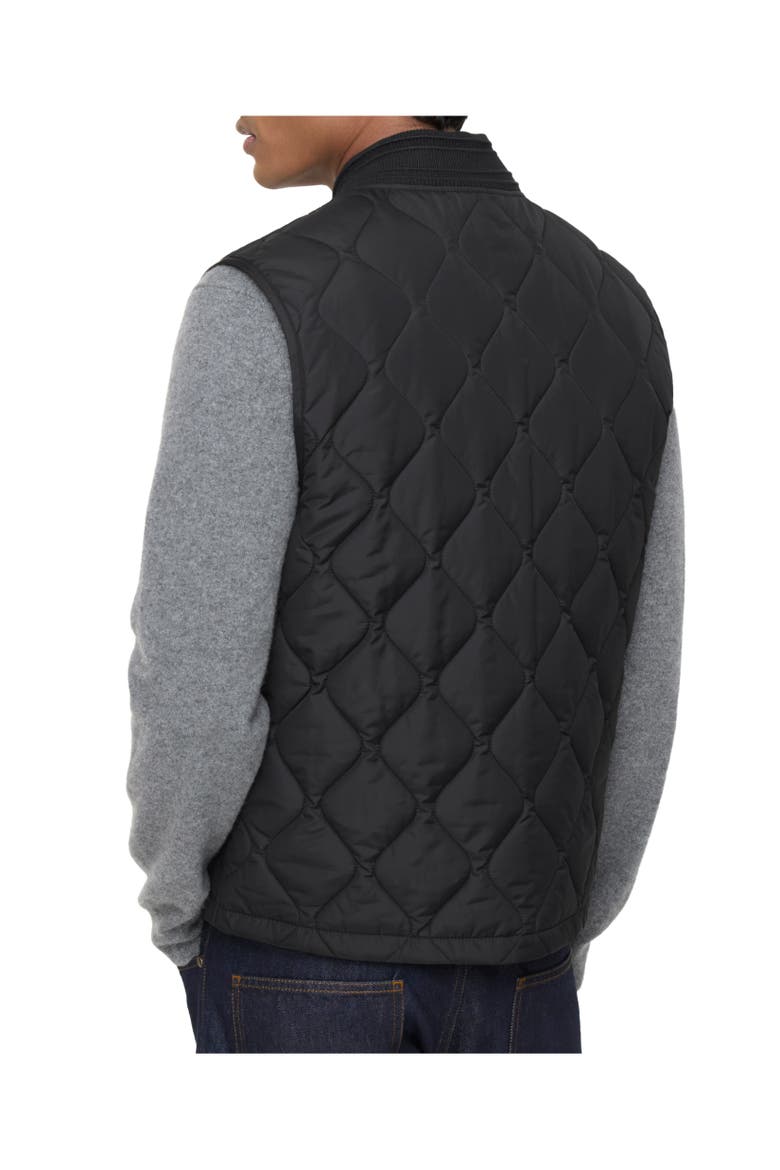 Quilted Nylon Gilet, Alternate, color, Black
