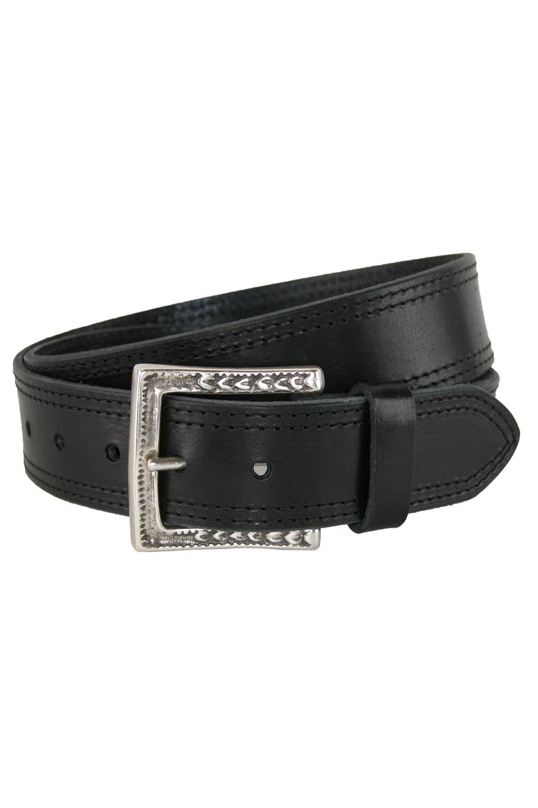 Men's Douglas SoHo Casual Pull Up Leather Jean Belt, Main, color, Black