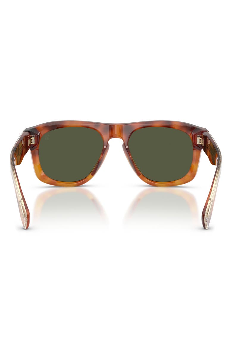 Brunello Cucinelli Alke 53mm Rectangular Pillow Sunglasses, Alternate, color, Havana / Forest
