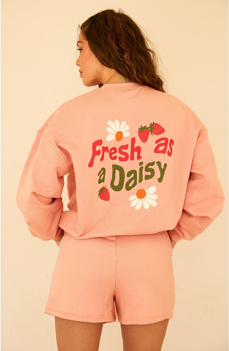 Dippin Daisys Fresh As A Daisy Long Sleeve Crewneck, Alternate, color, Pink Sands