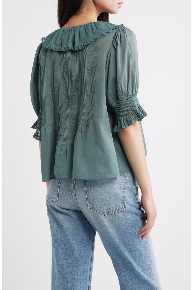 Henri Organic Cotton Voile Top, Alternate, color, SEAFARE