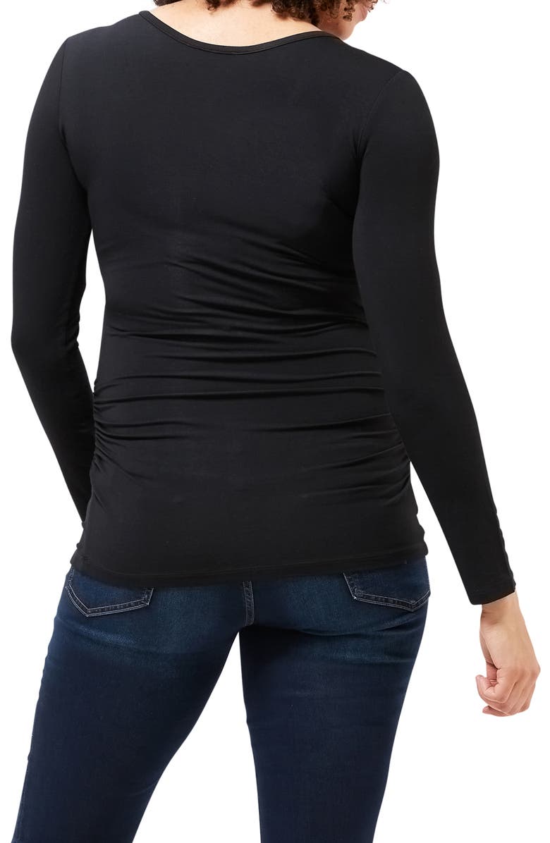 Nom Maternity Ruched Long Sleeve Maternity/Nursing Top, Alternate, color,