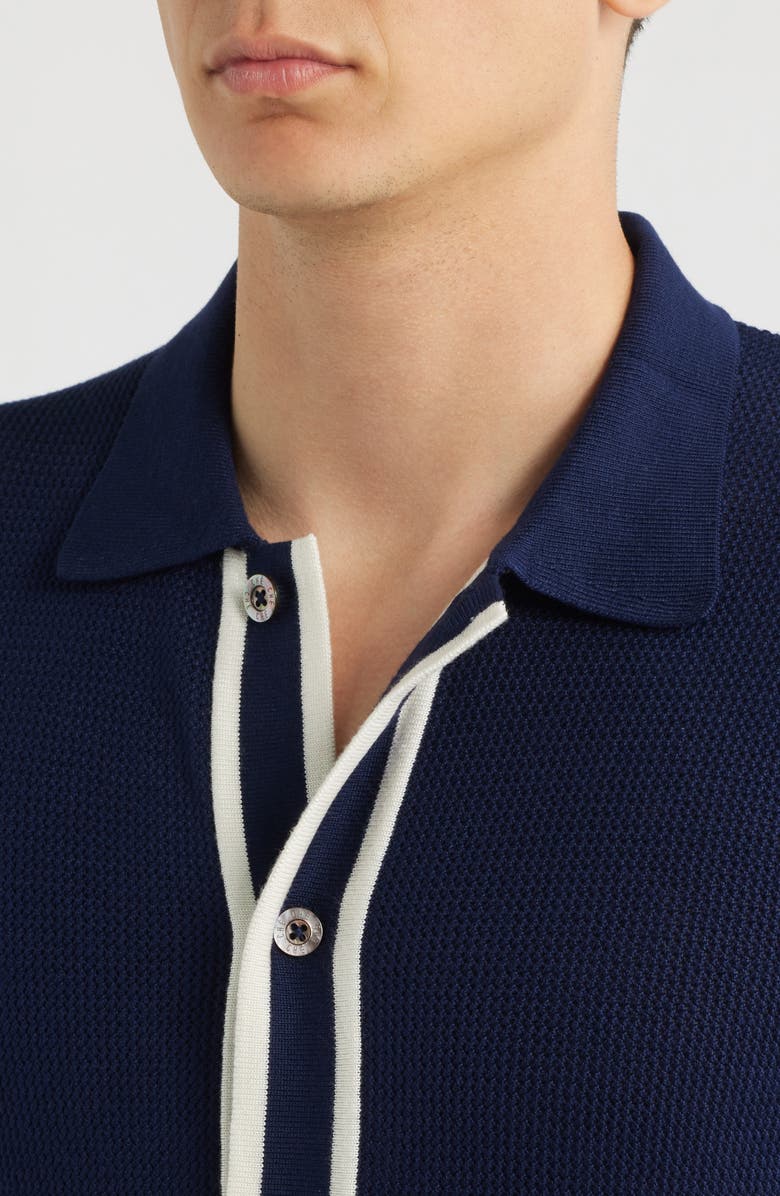 CHÉ Jorge Stripe Placket Polo, Alternate, color, Navy-12
