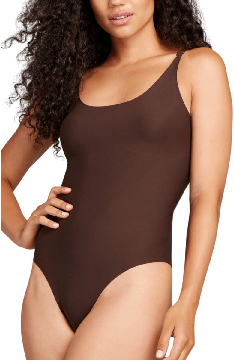 Siella No Show Body Suit, Main, color, Coffee Bean
