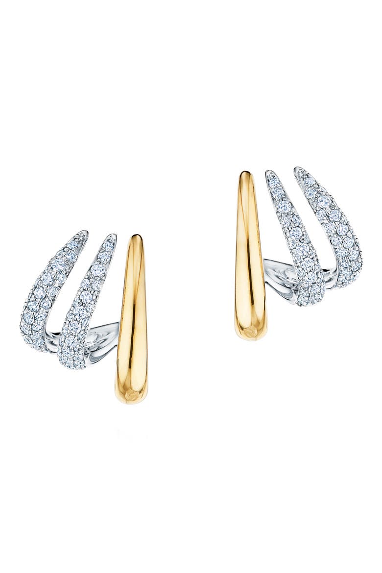 Orbit Diamond Hoop Earrings, Main, color, YELLOW GOLD/ DIAMOND