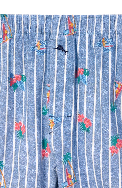 Tommy Bahama Knit Stretch Cotton Boxers In Blue