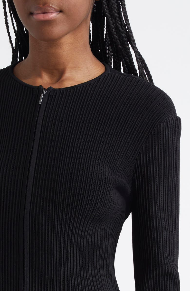 Emporio Armani Ottoman Rib Zip-Up Jacket, Alternate, color,