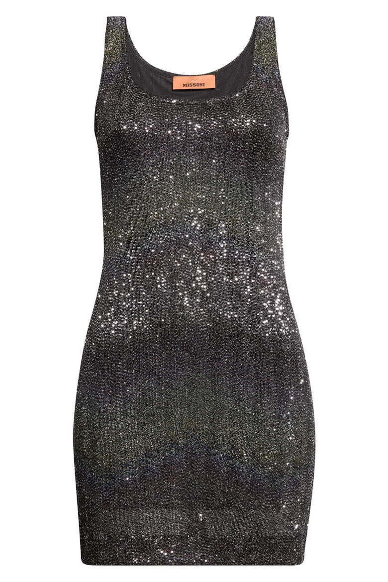 Sequin Metallic Minidress, Main, color, DARK GREY SEQUIN