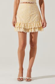 ASTR the Label Evelin Cotton Eyelet Miniskirt