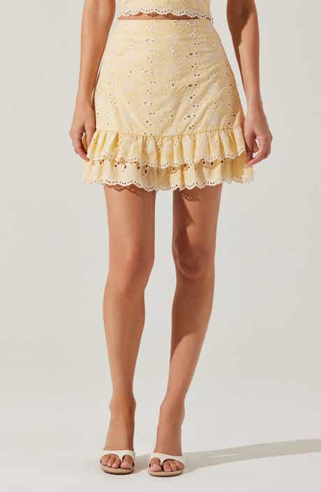 ASTR the Label Evelin Cotton Eyelet Miniskirt