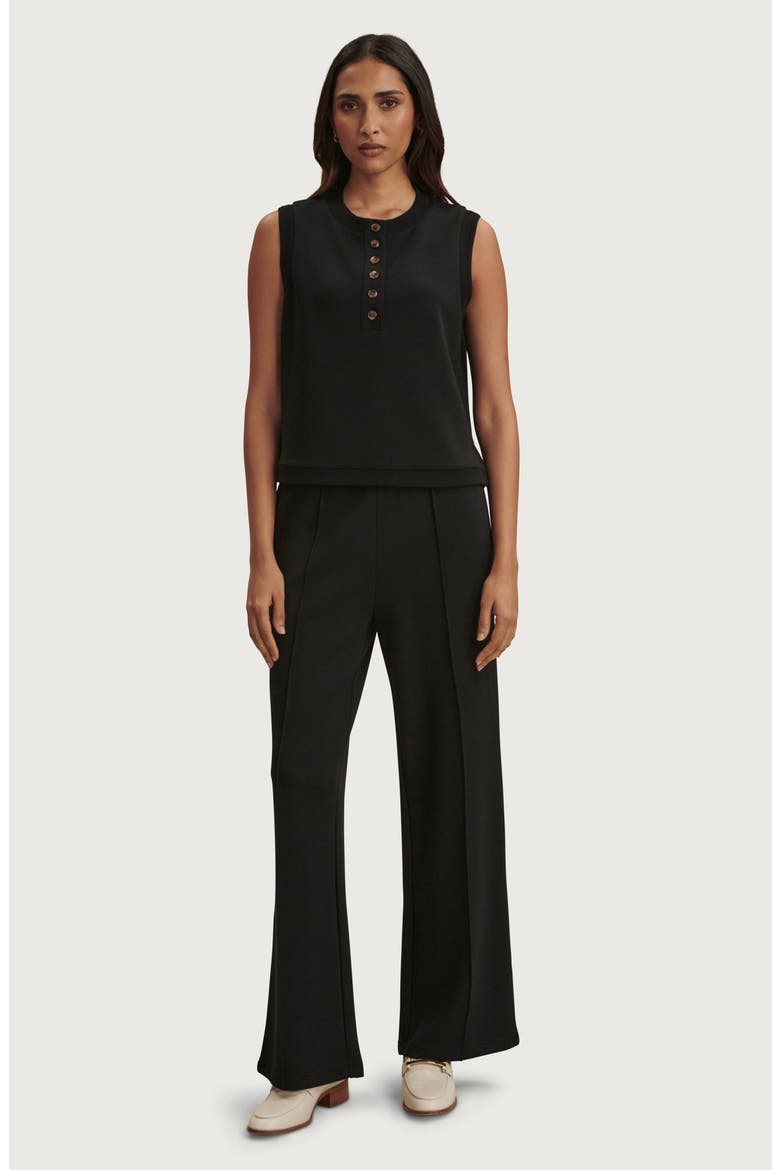 Marla Button Placket Tank, Alternate, color, BLACK