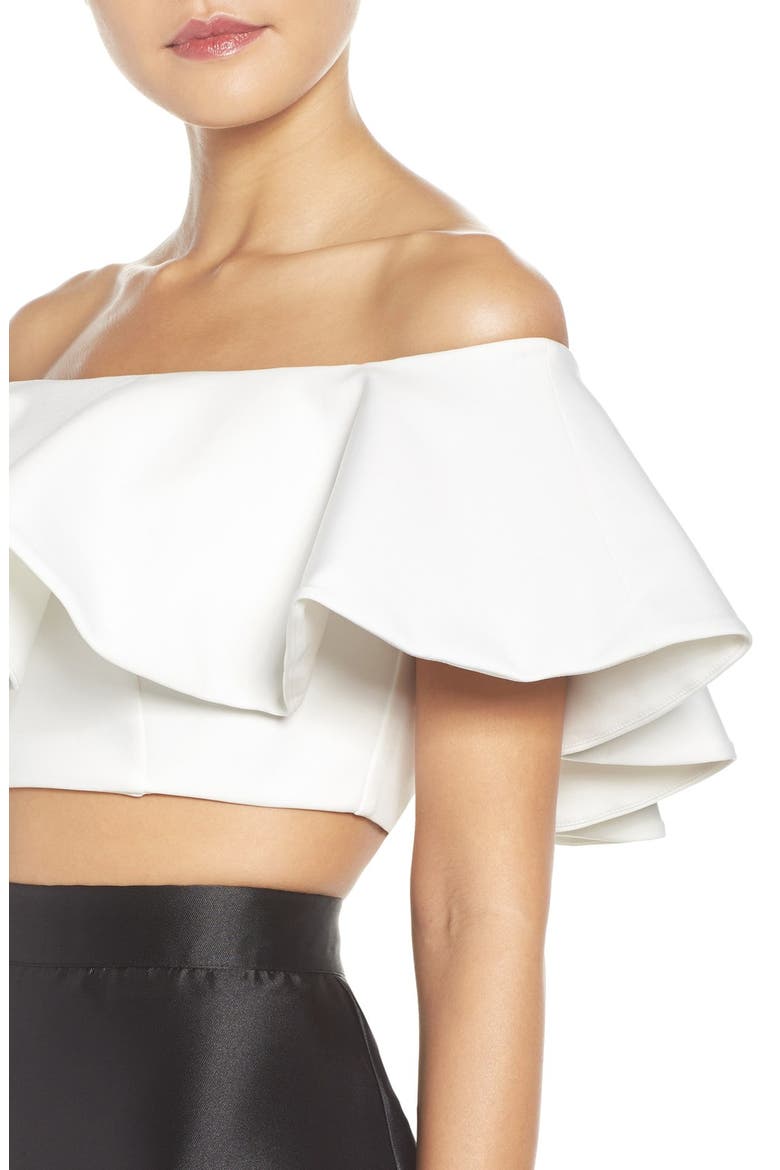 Two-Piece Ballgown, Alternate, color, IVORY/ BLACK