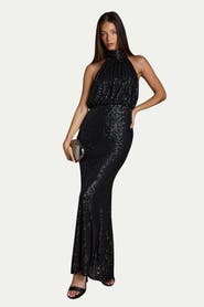Coast Halterneck Sequin Bridesmaid Maxi Dress