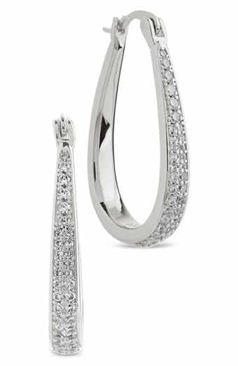 Cheryl Pavé Cubic Zirconia Teardrop Hoop Earrings