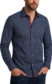 LEVINAS Long Sleeve Cotton Button Up Shirt