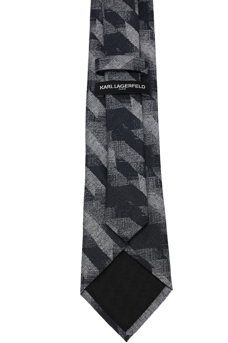 Large Houndstooth Print Tie, Alternate, color, BLACK/ WHITE
