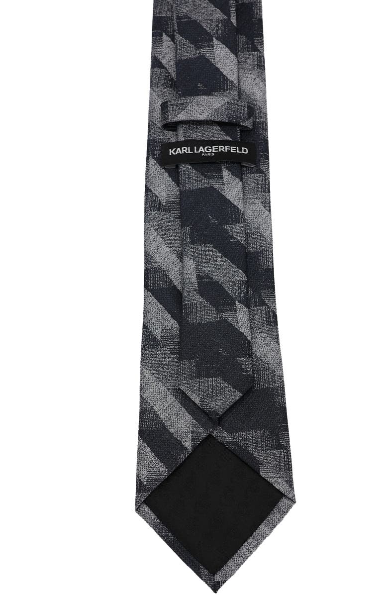 KARL LAGERFELD PARIS Large Houndstooth Print Tie, Alternate, color, Black/ White